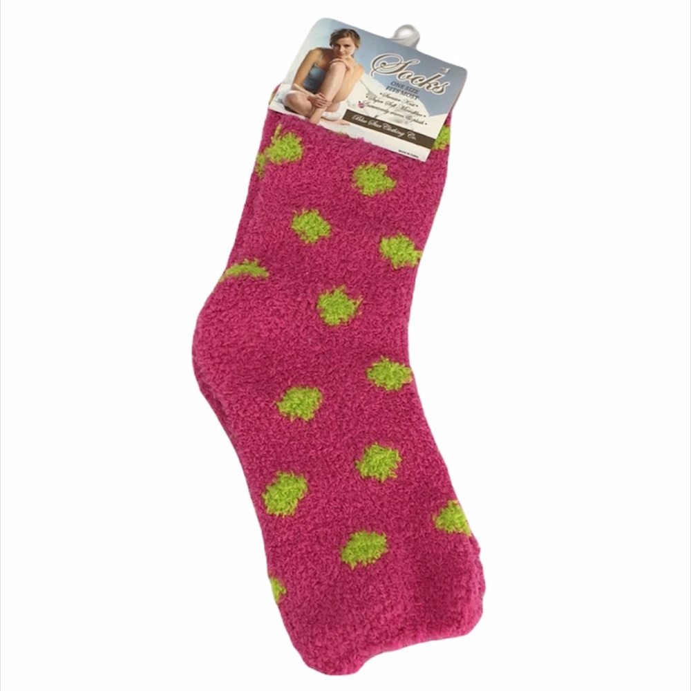 Blue Star Clothing Co Polka Dot Socks, Pink, Green